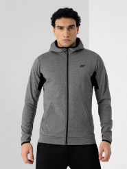 4F Bluza treningowa rozpinana z kapturem męska S. Szare bluzy męskie 4F, m, bez wzorów, z dzianiny, z kapturem. Za 179.99 zł.