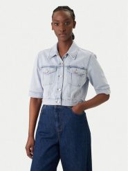 Tommy Jeans Kurtka jeansowa DW0DW22388 Błękitny Regular Fit. Niebieskie kurtki damskie Tommy Jeans, xs, bez wzorów, z bawełny, bez kaptura. Za 529.99 zł.