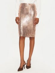 Rinascimento Spódnica ołówkowa CFC0121688003 Złoty Slim Fit. Żółte spódnice damskie Rinascimento, l, bez wzorów, z syntetyku, ołówkowe. Za 479.99 zł.