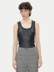 Pepe Jeans Top Lacey PL505993 Czarny Slim Fit. Czarne topy damskie Pepe Jeans, l, bez wzorów, z bawełny, bez kołnierzyka, bez ramiączek. Za 109.99 zł.