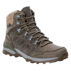 Buty trekkingowe męskie Jack Wolfskin Refugio Prime Texapore Mid. Brązowe buty zimowe męskie Jack Wolfskin, bez wzorów, z materiału, za kostkę, bez obcasa, bez zapięcia. Za 734.00 zł.