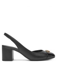 Michael Kors Sandały Perla Flex Toe Cap Pump 40R5PLMP1L Czarny. Czarne sandały damskie Michael Kors, bez wzorów, ze skóry, bez obcasa, na słupku, bez zapięcia. Za 489.99 zł.