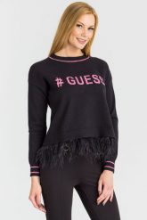 SWETER ISOTTA Guess. Swetry nierozpinane damskie Guess, xs, z aplikacjami, bez kołnierzyka, bez ramiączek. W wyprzedaży za 91.80 zł.
