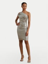 LAUREN RALPH LAUREN Sukienka koktajlowa 253970802001 Srebrny Slim Fit. Szare sukienki damskie Lauren Ralph Lauren, bez wzorów, z syntetyku, wizytowe, bez kołnierzyka, bez ramiączek. Za 1,169.00 zł.