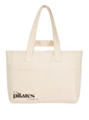 Torba Bawełniana - it is pilates o'clock. Brązowe torby na laptopa damskie BESHAPED, bez wzorów, z bawełny, z nadrukiem. Za 199.00 zł.