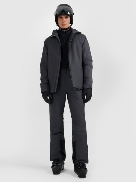 4F Spodnie narciarskie z szelkami membrana 5000 męskie - szare S. Szare spodnie sportowe męskie 4F, m, bez wzorów, z materiału, narciarskie. Za 299.99 zł.