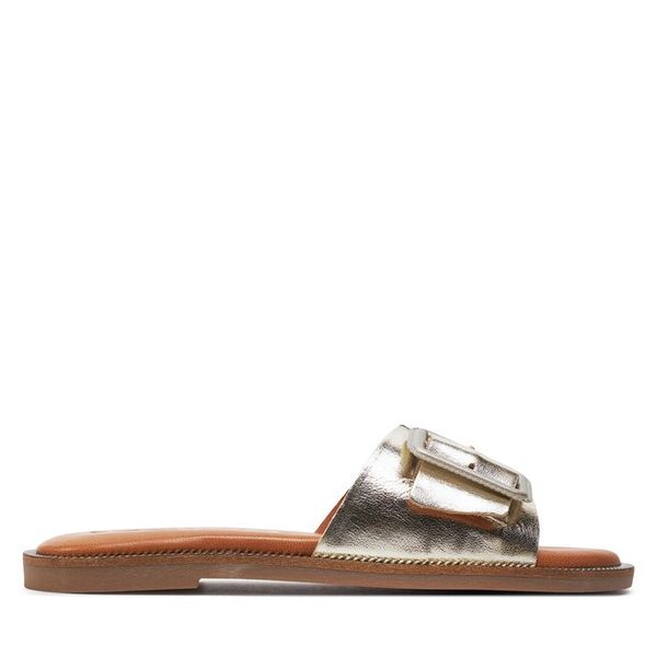 Klapki Tamaris. Żółte klapki damskie Tamaris, bez wzorów, bez obcasa, bez zapięcia. Za 319.99 zł.