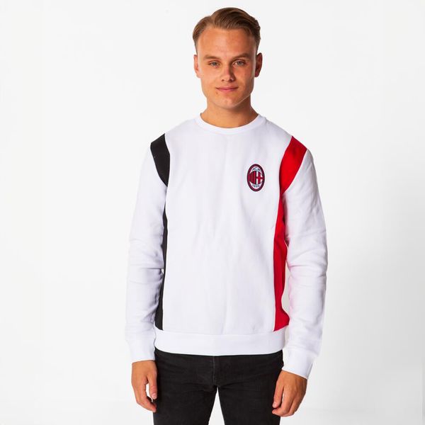 Sweter AC Milan męski. Białe swetry męskie AC MILAN, m, bez wzorów, eleganckie, bez kołnierzyka, bez ramiączek. Za 199.99 zł.