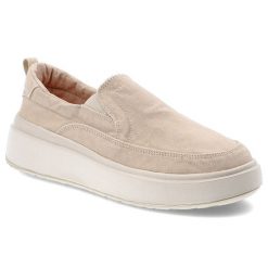 Półbuty damskie Jeep, wsuwane na platformie z gumką z okrągłym noskiem, piaskowe, JL51501A-025. Brązowe półbuty damskie Jeep, bez wzorów, z okrągłym noskiem, bez obcasa, na platformie, bez zapięcia. Za 289.00 zł.