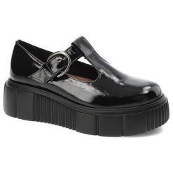 Czarne Lakierowane Półbuty Armodo Eleganckie Buty Damskie. Czarne półbuty damskie Armodo, bez wzorów, z lakierowanej skóry, eleganckie, bez obcasa, bez zapięcia. Za 319.00 zł.