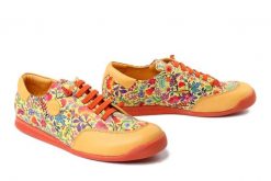 MANITU 850166-06 gelb, półbuty damskie. Żółte półbuty damskie Manitu, bez wzorów, ze skóry, bez obcasa, bez zapięcia. Za 359.90 zł.