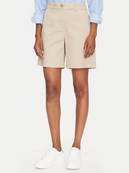 Gant Szorty materiałowe 4020119 Beżowy Regular Fit. Brązowe szorty damskie GANT, bez wzorów, z bawełny. Za 459.99 zł.