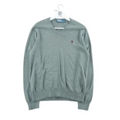 Second life - Sweter męski Polo Ralph Lauren - Jak nowy. Szare swetry męskie Ralph Lauren, l, bez wzorów, z materiału, biznesowe, bez kołnierzyka, bez ramiączek. Za 212.96 zł.