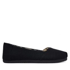 Baleriny Toms. Czarne balerinki damskie Toms, bez wzorów, bez obcasa, bez zapięcia. Za 249.99 zł.
