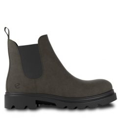 Sztyblety ECCO. Zielone botki damskie ecco, bez wzorów, bez obcasa, na płaskiej podeszwie, bez zapięcia. Za 699.99 zł.