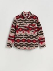 Wzorzysta koszula comfort fit - wielobarwny. Koszule męskie Reserved, l, bez wzorów, z tkaniny, bez kołnierzyka, bez ramiączek. Za 159.99 zł.