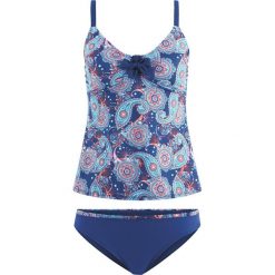 Tankini (2 części) bonprix niebieski. Niebieskie bikini bonprix, bez wzorów. Za 109.99 zł.