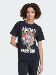 Adidas T-Shirt Fram Rio Graphic KR02801 Czarny Regular Fit. Czarne t-shirty damskie Adidas, m, bez wzorów, z bawełny, bez kołnierzyka, bez ramiączek. Za 149.99 zł.