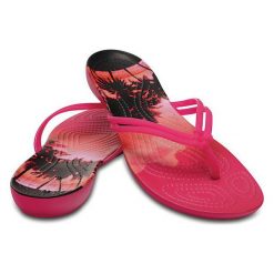 Crocs Damskie Crocs Isabella Graphic pink candy Klapki / Tropical 204196-6JS (rozmiar 37-38). Różowe klapki damskie Crocs, bez wzorów, bez obcasa, bez zapięcia. W wyprzedaży za 76.00 zł.