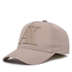 Czapka z daszkiem Armani Exchange. Brązowe czapki damskie Armani Exchange, bez wzorów. Za 249.99 zł.