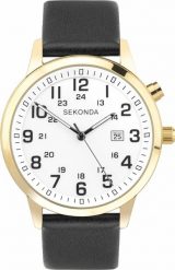 Zegarek Sekonda Zegarek męski Sekonda 30127 czarny. Czarne zegarki męskie Sekonda, bez wzorów. Za 379.00 zł.