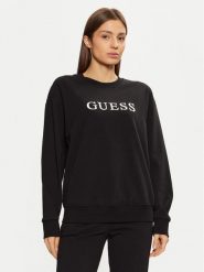 Guess Bluza O5RQ03 KCO31 Czarny Regular Fit. Czarne bluzy damskie Guess, m, z aplikacjami, z bawełny, bez ramiączek, bez kaptura. Za 179.99 zł.