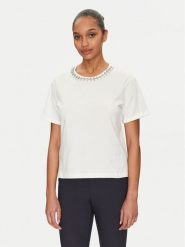 Morgan T-Shirt 251-DOUTI Biały Regular Fit. Białe t-shirty damskie Morgan, s, bez wzorów, z bawełny, bez kołnierzyka, bez ramiączek. Za 89.99 zł.