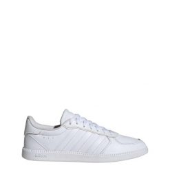 Buty Breaknet Sleek. Białe obuwie trekkingowe damskie Adidas, z gumy, bez zapięcia. Za 253.10 zł.