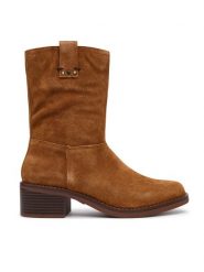 Clarks Botki Digby Slouch 26327270 Brązowy. Brązowe botki damskie Clarks, bez wzorów, ze skóry, bez obcasa, na słupku, bez zapięcia. Za 479.99 zł.