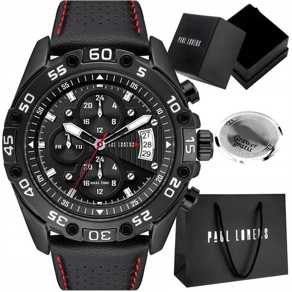 Zegarek męski Paul Lorens QERCO-1A3 Z GRAWERWEM. Zegarki męskie Paul Lorens, bez wzorów. Za 212.00 zł.