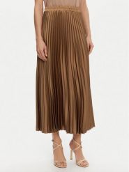 Kontatto Spódnica plisowana SU501C Brązowy Regular Fit. Brązowe spódnice damskie Kontatto, bez wzorów, z syntetyku, plisowane. Za 249.99 zł.