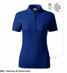 RIMECK - ADLER - Koszulka polo damska, 200 g/m chabrowy 05 (brand label) M. Niebieskie bluzki damskie RIMECK, m, bez wzorów, bez kołnierzyka, bez ramiączek. Za 34.30 zł.
