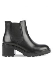Geox Sztyblety D Damiana D16QCG 00043 C9999 Czarny. Czarne botki damskie Geox, bez wzorów, ze skóry, bez obcasa, na słupku, bez zapięcia. Za 549.99 zł.