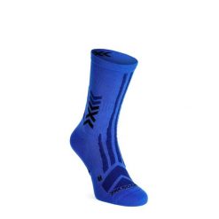 Skarpety turystyczne X-Socks Hike Discover Crew. Niebieskie skarpetki damskie X-Socks, bez wzorów. Za 95.99 zł.