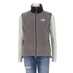 Second life - Kurtka polarowa z kapturem dla kobiet - Jak nowy. Szare kurtki sportowe damskie The North Face, na zimę, m, bez wzorów, z materiału, bez ramiączek, bez kaptura, trekkingowe. Za 169.16 zł.