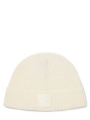 HUGO czapka z dzianiny - Sential Kobiety wełna ze strzyży biały, ONE SIZE. Białe czapki damskie Hugo, bez wzorów, z dzianiny. Za 169.95 zł.