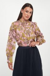 Bluzka damska z kwiatowym nadrukiem Belmira JOOP!. Bluzki damskie JOOP!, xxs, bez wzorów, bez kołnierzyka, bez ramiączek. Za 689.00 zł.