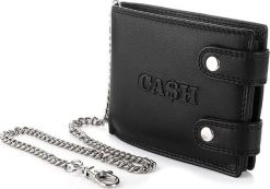 Cash CZARNY STYLOWY DUŻY MĘSKI SKÓRZANY PORTFEL Z ŁAŃCUCHEM CASH R64. Czarne portfele męskie Cash, bez wzorów. Za 94.11 zł.