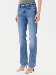 Guess Jeansy W5YA0R D5QP2 Niebieski Regular Fit. Niebieskie jeansy damskie Guess, z aplikacjami, z bawełny. Za 369.99 zł.
