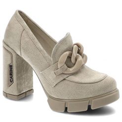 Beżowe Półbuty Carinii Damskie Eleganckie Buty. Brązowe półbuty damskie Carinii, bez wzorów, ze skóry, biznesowe, bez obcasa, na obcasie, bez zapięcia. Za 535.99 zł.