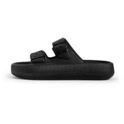Klapki damskie Fila Tireno. Czarne klapki damskie Fila, na lato, bez wzorów, z materiału, eleganckie, bez obcasa, bez zapięcia. Za 89.99 zł.