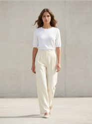 Sweter z krótkim rękawem - biały. Białe swetry nierozpinane damskie Sinsay, l, bez wzorów, bez kołnierzyka, bez ramiączek. Za 29.99 zł.