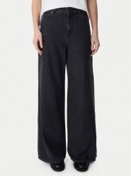 Weekend Max Mara Jeansy Vega 2615181041 Czarny Wide Leg. Czarne jeansy damskie Weekend Max Mara, bez wzorów, z bawełny. Za 839.99 zł.