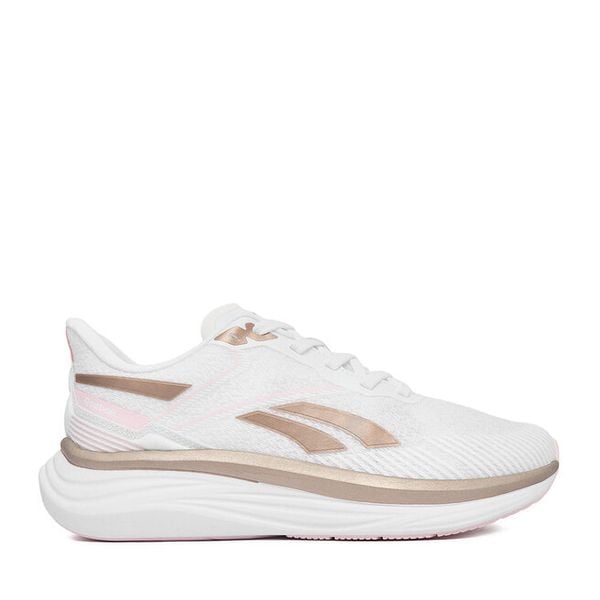 Sneakersy Reebok. Białe obuwie sportowe damskie Reebok, bez wzorów, bez zapięcia, do biegania. Za 249.99 zł.