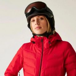 Damska kurtka narciarska z kapturem Dare 2B Gliding. Czerwone kurtki sportowe damskie Dare 2B, l, bez wzorów, z materiału, bez ramiączek, z kapturem, narciarskie. Za 700.10 zł.