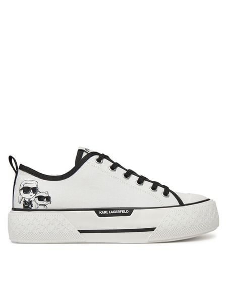 KARL LAGERFELD Trampki KL60614T Biały. Białe trampki i tenisówki damskie KARL LAGERFELD, bez wzorów, z materiału, bez zapięcia. Za 329.99 zł.