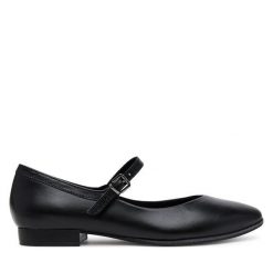 Baleriny Marco Tozzi. Czarne balerinki damskie Marco Tozzi, bez wzorów, bez obcasa, bez zapięcia. Za 199.99 zł.