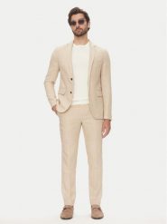 Lindbergh Garnitur 30-606060 Beżowy Slim Fit. Brązowe garnitury męskie Lindbergh, m, bez wzorów, z wiskozy. Za 599.99 zł.