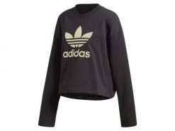 Bluza damska ADIDAS LG CREW 42. Czarne bluzy damskie Adidas, na jesień, uniwersalny, bez wzorów, z bawełny, eleganckie, bez ramiączek, bez kaptura. Za 249.00 zł.