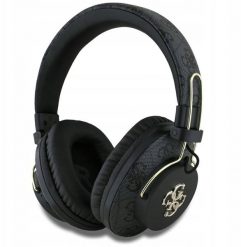 Słuchawki nauszne Guess Bluetooth ENC Metal 4G Logo czarny. Czarne słuchawki bezprzewodowe Guess. Za 223.88 zł.